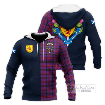 Montgomery Tartan Knitted Hoodie Alba with Scottish Lion Royal Arm Half Style