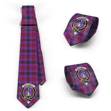 Montgomery Modern Tartan Classic Necktie with Family Crest