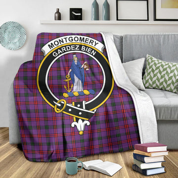 Montgomery Modern Tartan Blanket with Family Crest