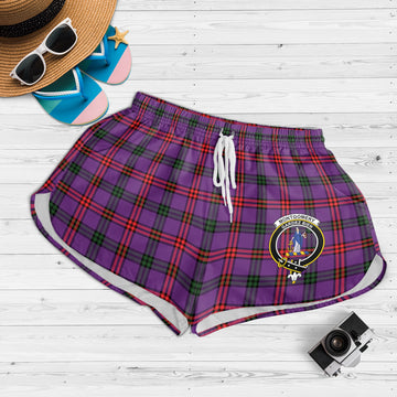 Montgomery Modern Tartan Womens Shorts with Family Crest