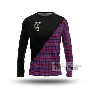 Montgomery Tartan Long Sleeve T-Shirt with Family Crest and Military Logo Style Unisex - Tartanvibesclothing Shop