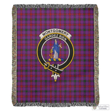Montgomery Modern Tartan Woven Blanket with Family Crest
