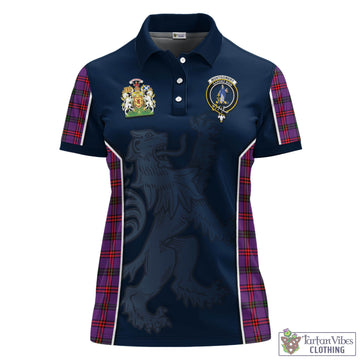 Montgomery Tartan Women's Polo Shirt with Family Crest and Lion Rampant Vibes Sport Style - Tartan Vibes Clothing