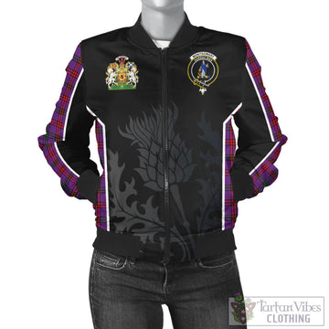 Montgomery Modern Tartan Bomber Jacket with Family Crest and Scottish Thistle Vibes Sport Style