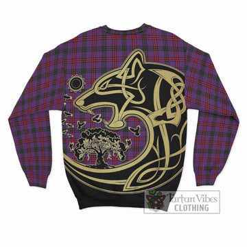 Montgomery Tartan Sweatshirt with Family Crest Celtic Wolf Style - Tartan Vibes Clothing