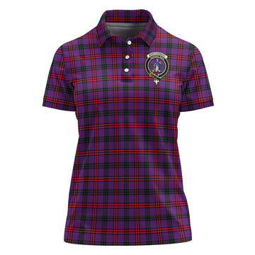 Montgomery Modern Tartan Polo Shirt with Family Crest For Women