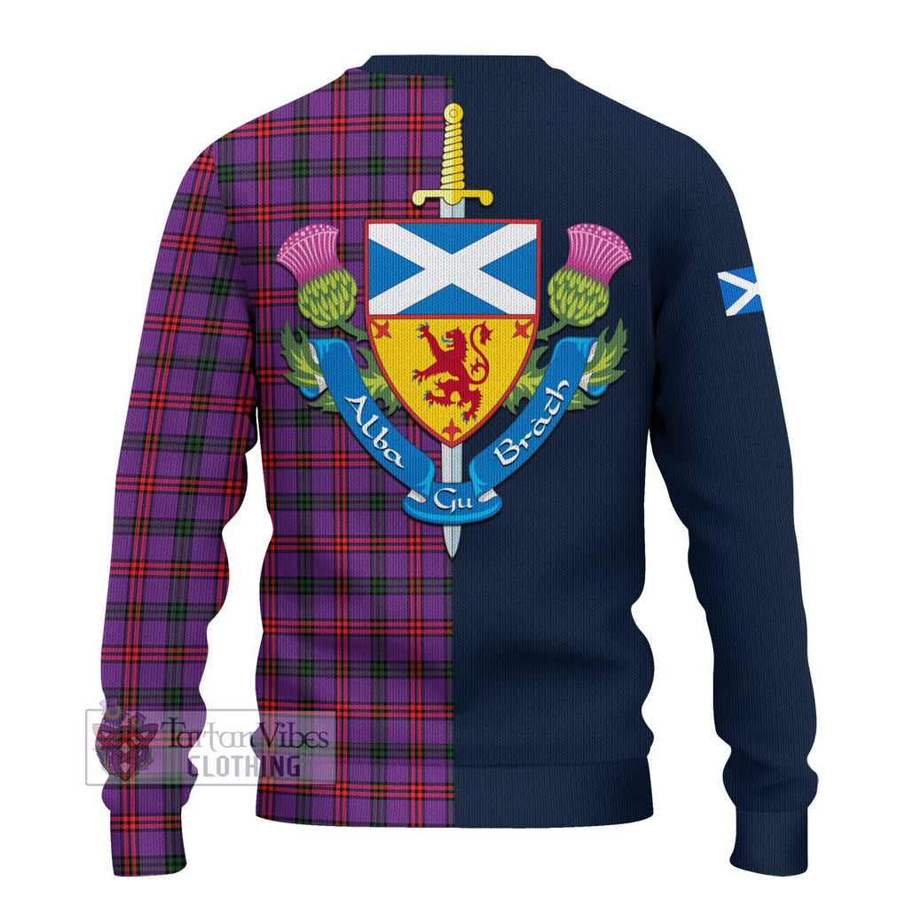 Tartan Vibes Clothing Montgomery Modern Tartan Knitted Sweater with Scottish Lion Royal Arm Half Style