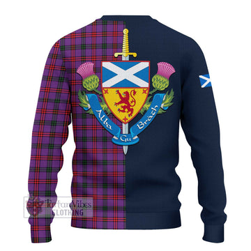 Tartan Vibes Clothing Montgomery Modern Tartan Knitted Sweater with Scottish Lion Royal Arm Half Style