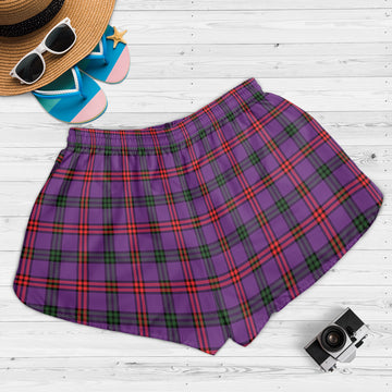Montgomery Modern Tartan Womens Shorts with Family Crest