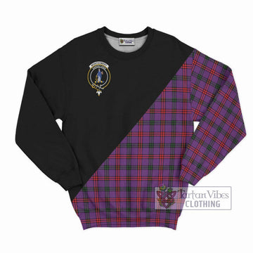 Montgomery Tartan Sweatshirt with Family Crest and Military Logo Style - Tartanvibesclothing Shop