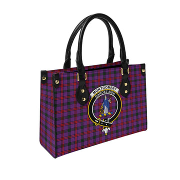 Montgomery Modern Tartan Leather Bag with Family Crest