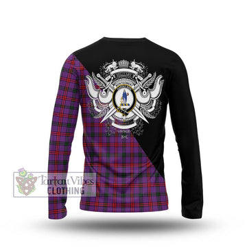 Montgomery Tartan Long Sleeve T-Shirt with Family Crest and Military Logo Style - Tartanvibesclothing Shop