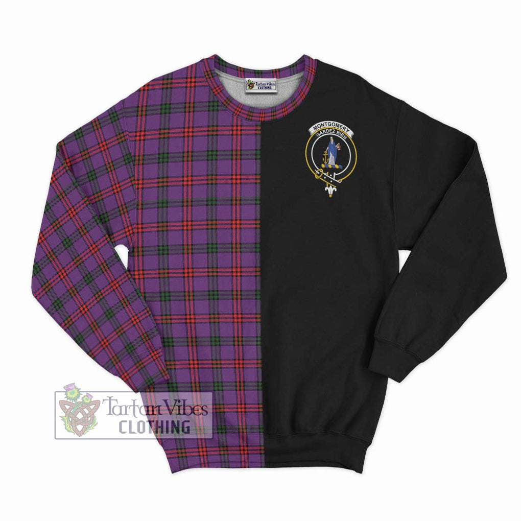 Montgomery Tartan Sweatshirt with Family Crest and Half Of Me Style - Tartanvibesclothing Shop