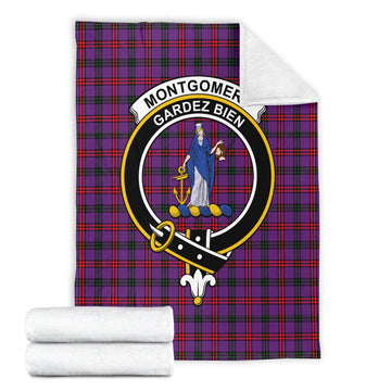 Montgomery Modern Tartan Blanket with Family Crest