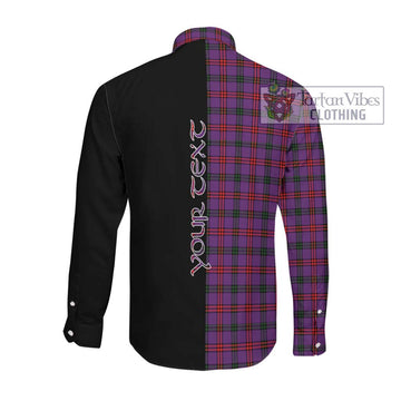 Montgomery Tartan Long Sleeve Button Shirt with Family Crest and Half Of Me Style Men's Shirt - Tartanvibesclothing Shop