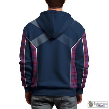 Montgomery Tartan Hoodie with Family Crest and Scottish Thistle Vibes Sport Style