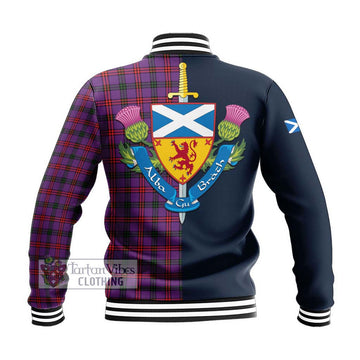 Montgomery Tartan Baseball Jacket Alba with Scottish Lion Royal Arm Half Style