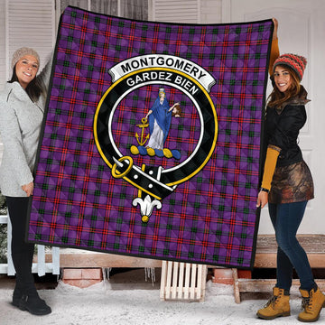 Montgomery Modern Tartan Quilt with Family Crest