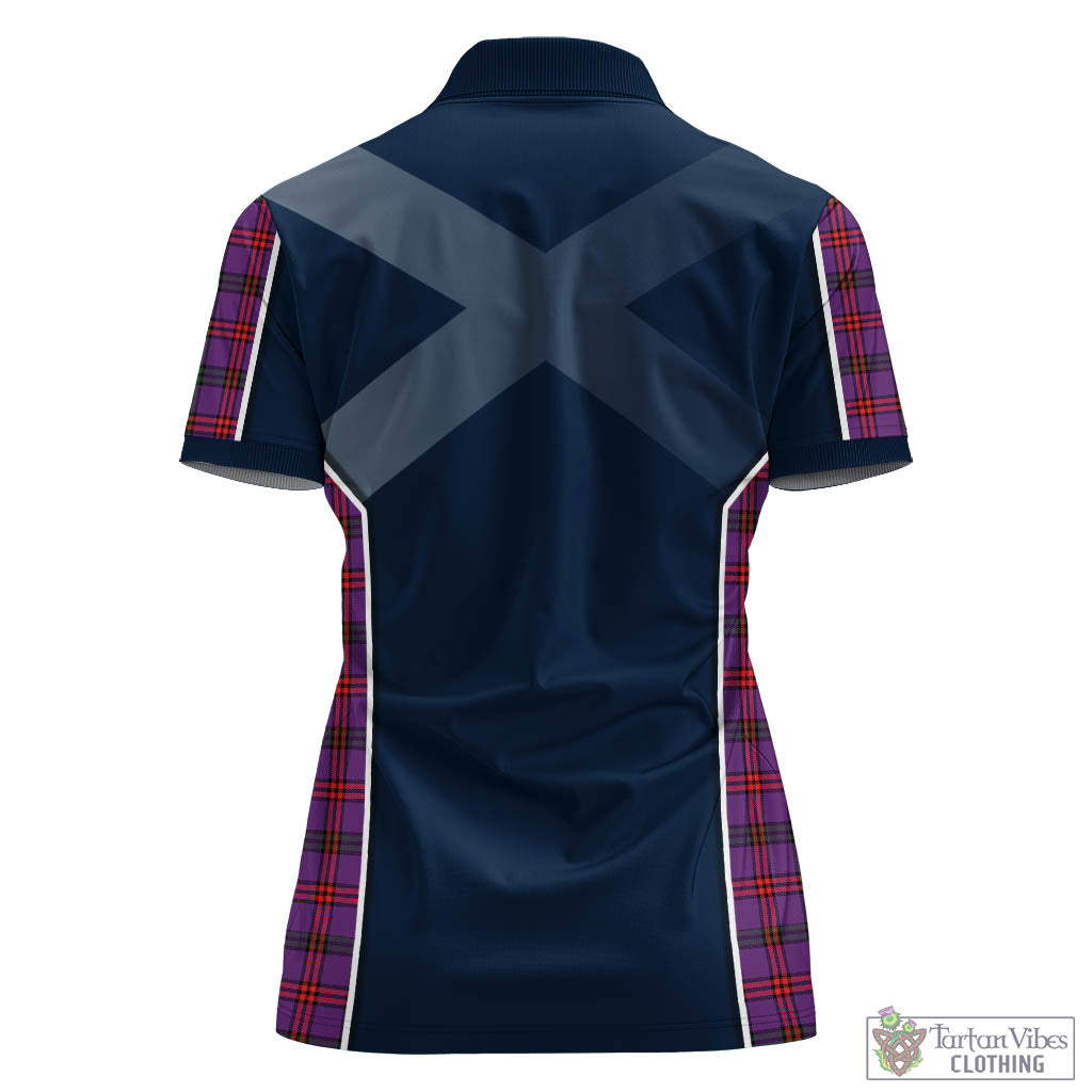 Montgomery Tartan Women's Polo Shirt with Family Crest and Lion Rampant Vibes Sport Style - Tartan Vibes Clothing