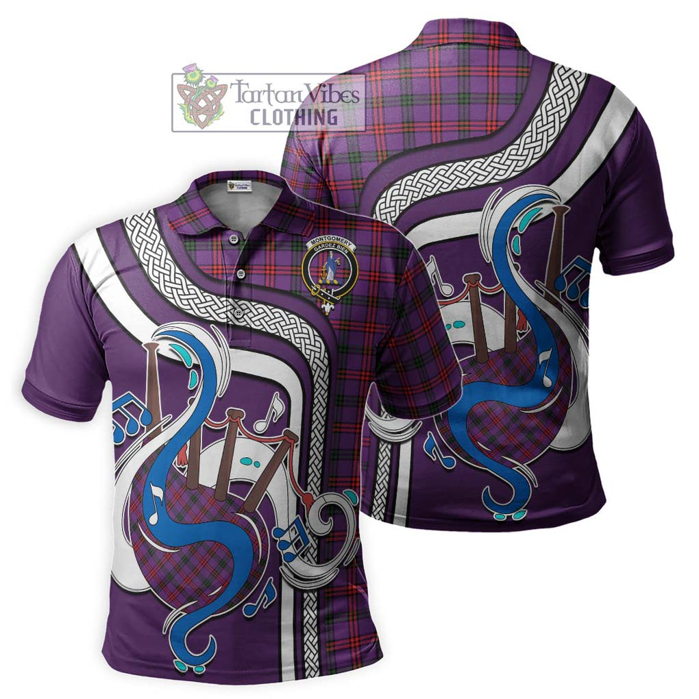 Tartan Vibes Clothing Montgomery Modern Tartan Polo Shirt with Epic Bagpipe Style
