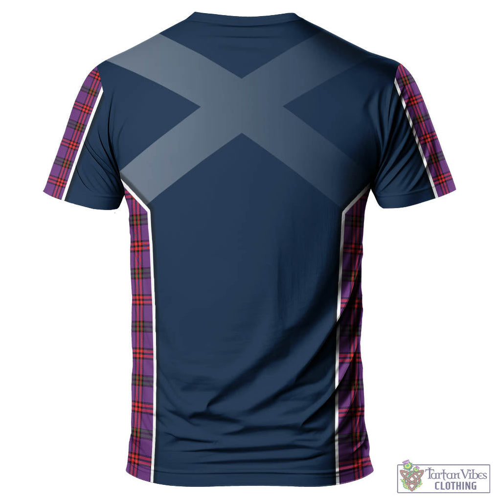 Tartan Vibes Clothing Montgomery Modern Tartan T-Shirt with Family Crest and Scottish Thistle Vibes Sport Style
