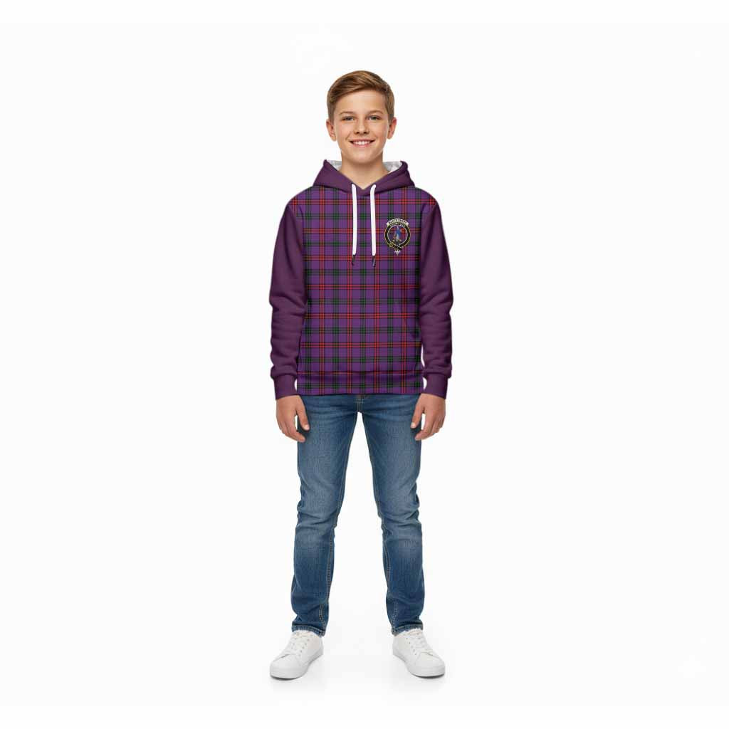 Montgomery Tartan Accent Kid Hoodie with Family Crest