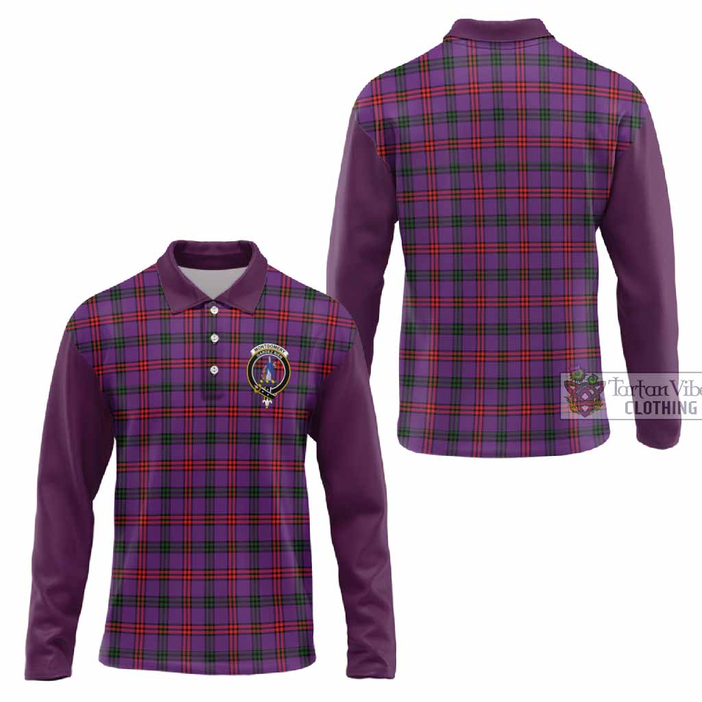 Montgomery Tartan Accent Long Sleeve Polo Shirt with Family Crest