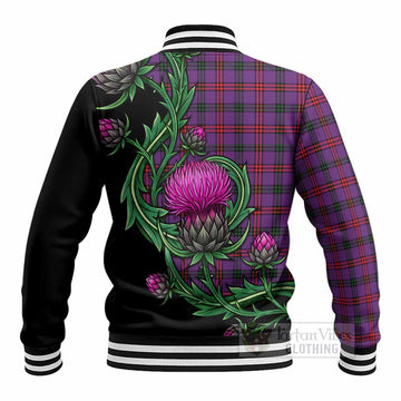 Montgomery Tartan Baseball Jacket Resilient Scottish Thistle - Tartan Vibes Clothing