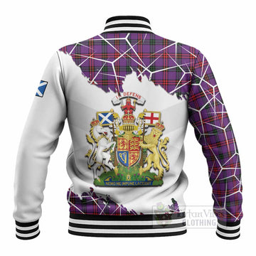 Montgomery Tartan Baseball Jacket with Family Crest and Lion Rampant Grunge Style