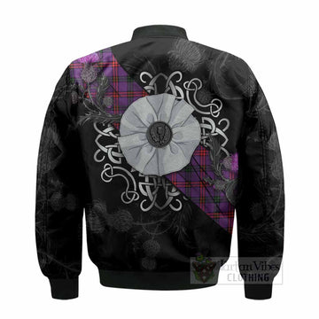 Montgomery Tartan Bomber Jacket Jacobite White Rose - Tartan Vibes Clothing