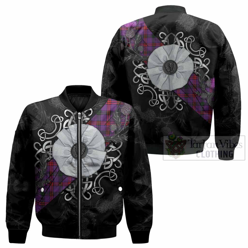 Montgomery Tartan Bomber Jacket Jacobite White Rose - Tartan Vibes Clothing