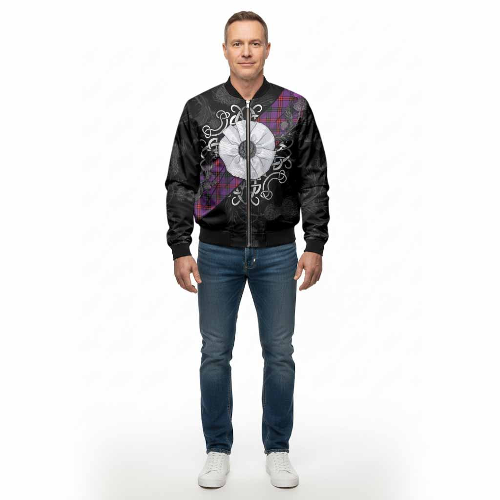 Montgomery Tartan Bomber Jacket Jacobite White Rose - Tartan Vibes Clothing