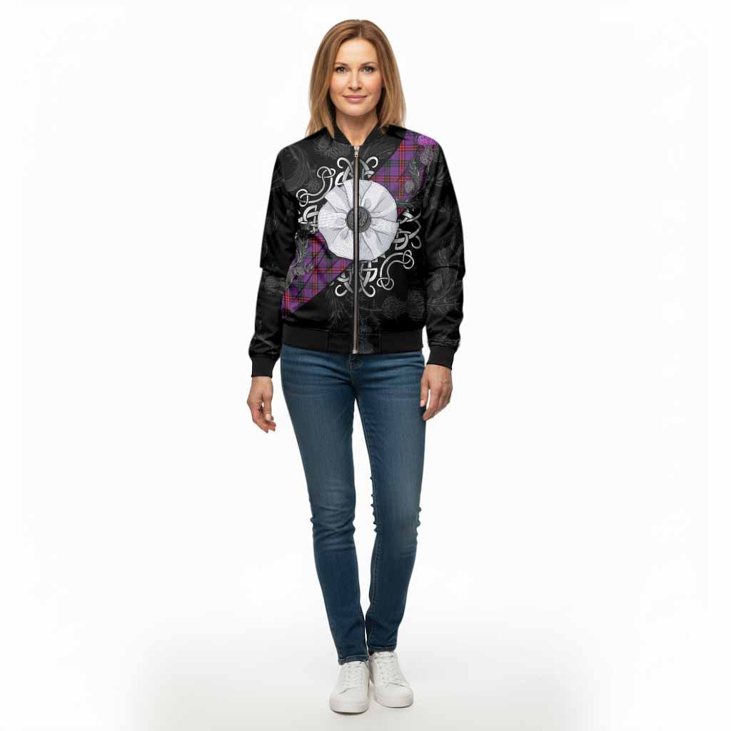 Montgomery Tartan Bomber Jacket Jacobite White Rose - Tartan Vibes Clothing