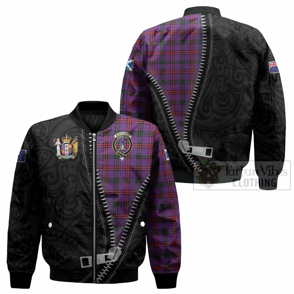 Montgomery Tartan Bomber Jacket New Zealand Pattern Unique Zipper Stylized