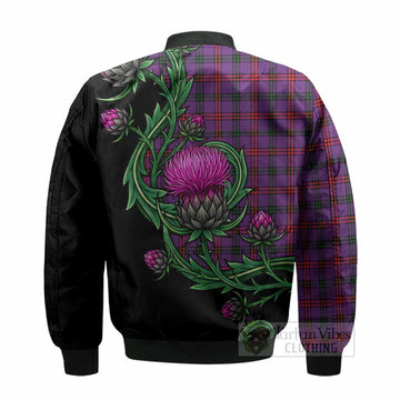 Montgomery Tartan Bomber Jacket Resilient Scottish Thistle - Tartan Vibes Clothing