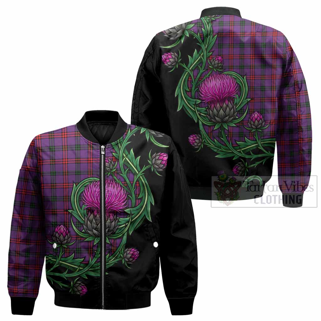 Montgomery Tartan Bomber Jacket Resilient Scottish Thistle - Tartan Vibes Clothing