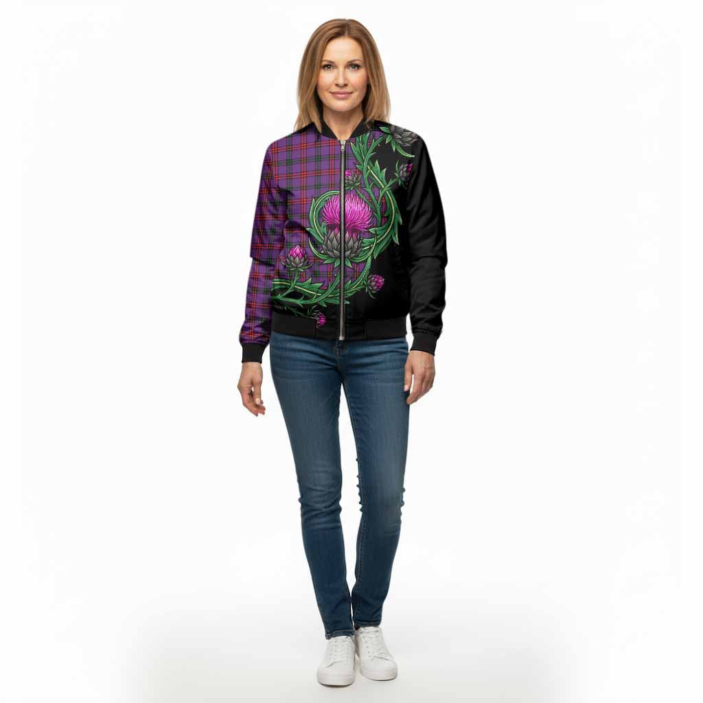 Montgomery Tartan Bomber Jacket Resilient Scottish Thistle - Tartan Vibes Clothing