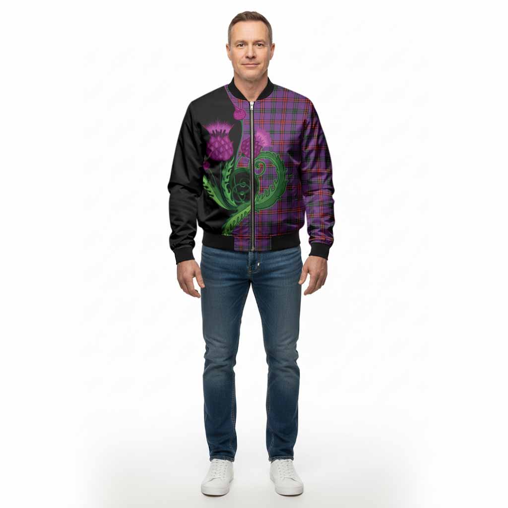 Montgomery Tartan Bomber Jacket Traditional Scottish Thistle