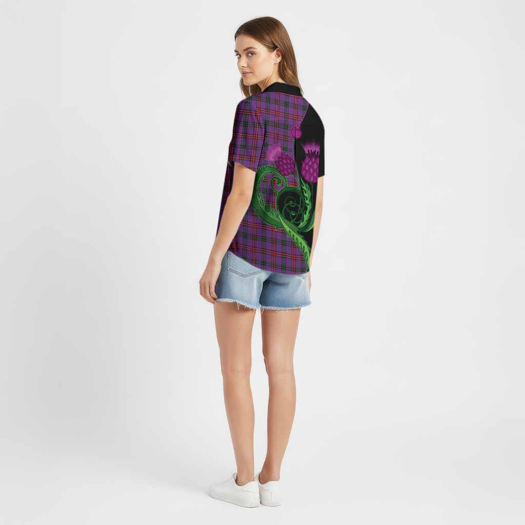 Montgomery Tartan Cotton Hawaiian Shirt Traditional Scottish Thistle