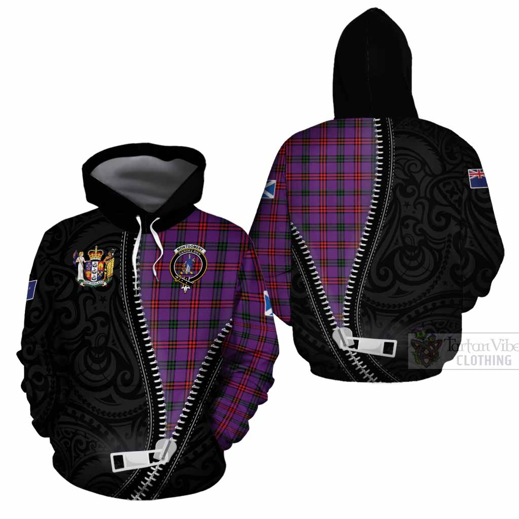 Montgomery Tartan Cotton Hoodie New Zealand Pattern Unique Zipper Stylized