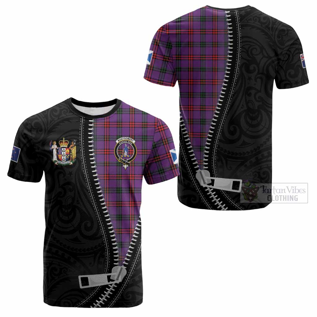 Montgomery Tartan Cotton T-shirt New Zealand Pattern Unique Zipper Stylized