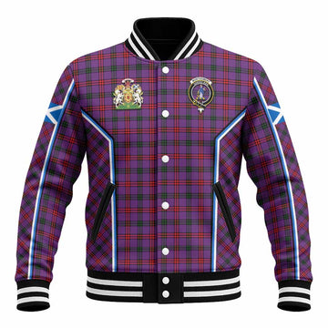 Montgomery Tartan Crest Baseball Jacket Scotland Coat of Arm Flag Style