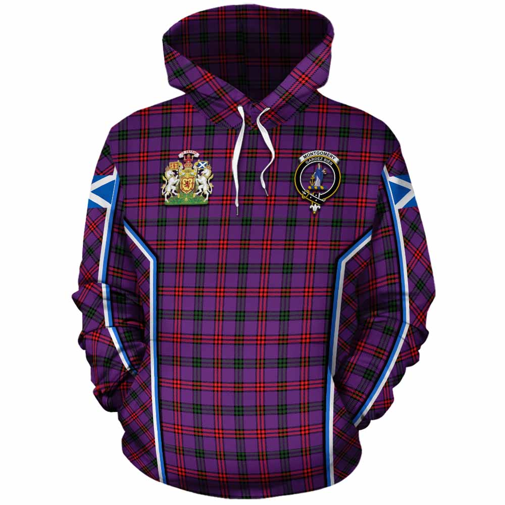 Montgomery Tartan Crest Cotton Hoodie Scotland Coat of Arm Flag Style - Tartan Vibes Clothing