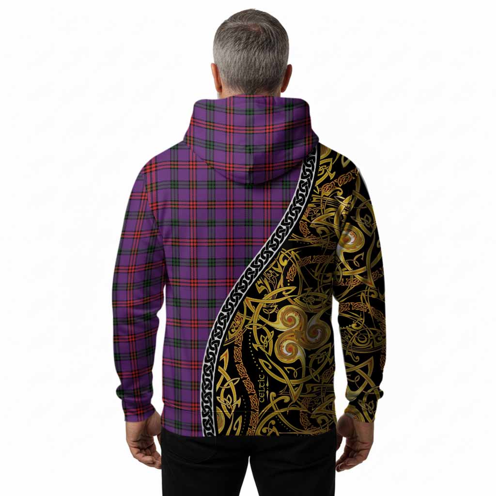 Montgomery Tartan Crest Hoodie Celtic Knot and Triple Trickle Spiral Symbols