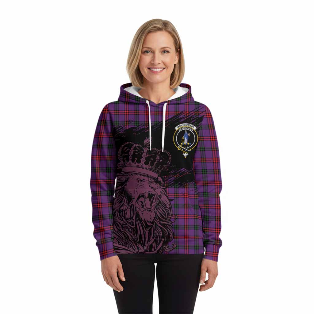 Montgomery Tartan Crest Hoodie Crowned Lion Heritage Style