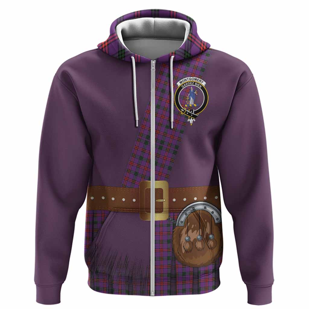 Montgomery Tartan Crest Hoodie Kilt Costume Style
