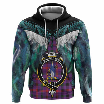 Montgomery Tartan Crest Hoodie New Zealand Maori Korowai Cloak