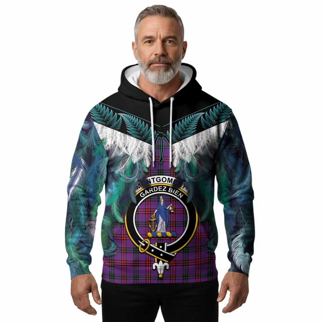Montgomery Tartan Crest Hoodie New Zealand Maori Korowai Cloak