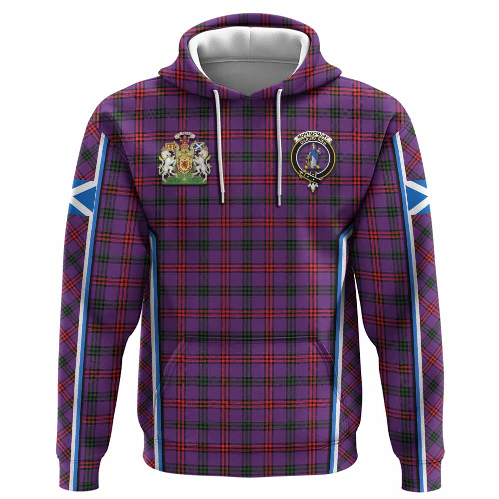 Montgomery Tartan Crest Hoodie Scotland Coat of Arm Flag Style - Tartan Vibes Clothing