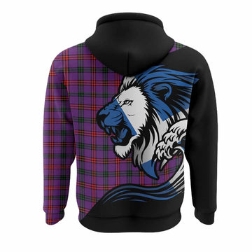 Montgomery Tartan Crest Hoodie Scottish Golden Lions Wave Flow